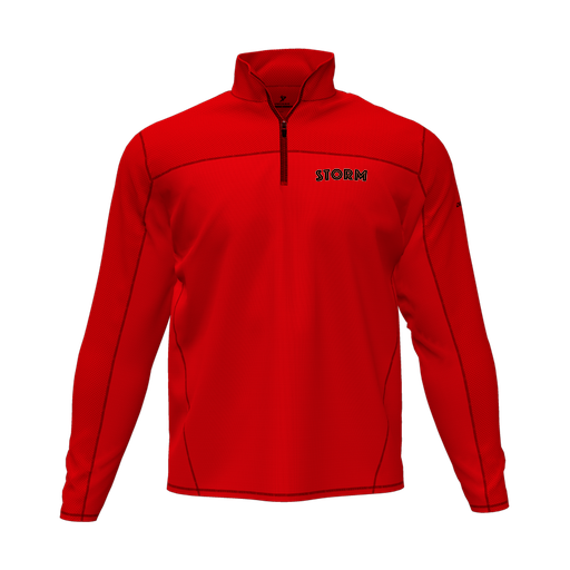 [CUS-DFW-QTRZ-PER-LSL-RED-AS-LOGO2] Quarter Zip Pullover (Adult S, Red, Logo 2)