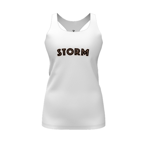 [FT0TRBWH-FYS-LOGO2] Decker Racerback Tank Top (Female Youth S, White, Logo 2)