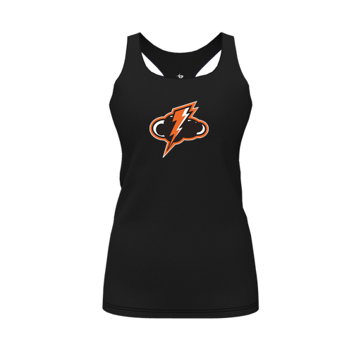 [FT0TRBBK-FYS-LOGO1] Decker Racerback Tank Top (Female Youth S, Black, Logo 1)