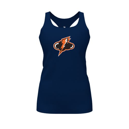 [FT0TRBNV-FYS-LOGO1] Decker Racerback Tank Top (Female Youth S, Navy, Logo 1)