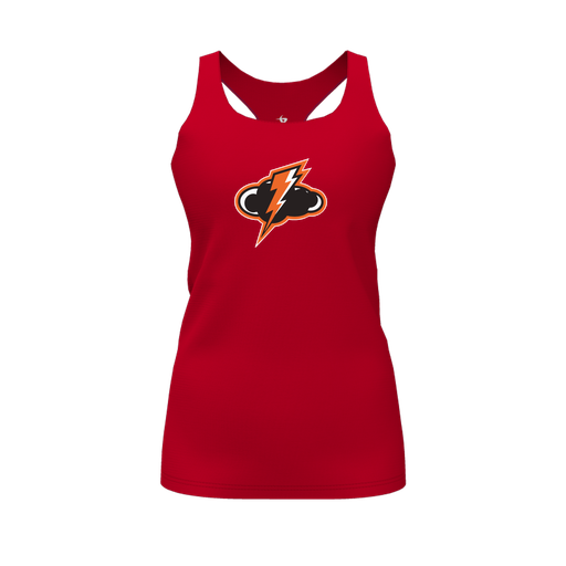[FT0TRBRD-FYS-LOGO1] Decker Racerback Tank Top (Female Youth S, Red, Logo 1)