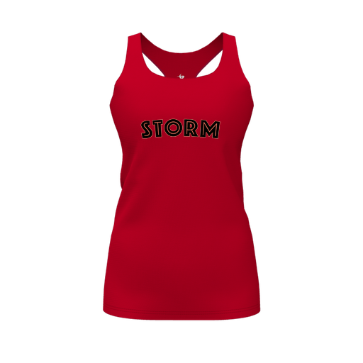 [FT0TRBRD-FYS-LOGO2] Decker Racerback Tank Top (Female Youth S, Red, Logo 2)