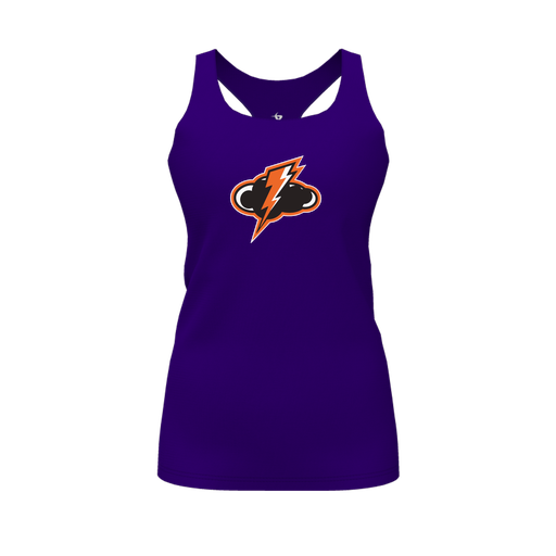 [FT0TRBPP-FYS-LOGO1] Decker Racerback Tank Top (Female Youth S, Purple, Logo 1)