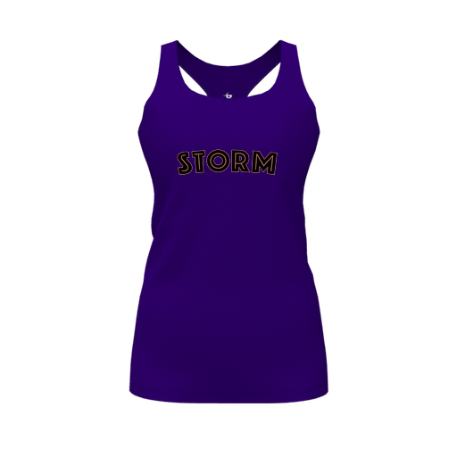 [FT0TRBPP-FYS-LOGO2] Decker Racerback Tank Top (Female Youth S, Purple, Logo 2)