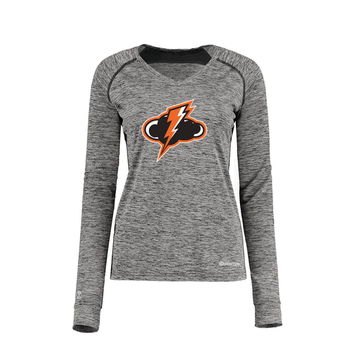 [222770.K94.XS-LOGO1] Ladies Electric Long Sleeve Shirt (Female Adult XS, Black, Logo 1)