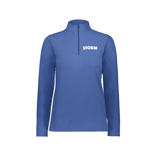 [6864.060.XS-LOGO3] Ladies MicroFleece 1/4 Zip Pullover (Female Adult XS, Royal, Logo 3)