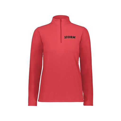 [6864.083.XS-LOGO2] Ladies MicroFleece 1/4 Zip Pullover (Female Adult XS, Red, Logo 2)