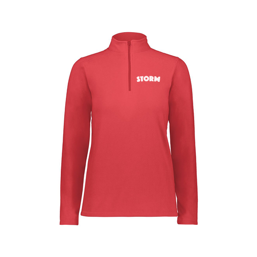 [6864.083.XS-LOGO3] Ladies MicroFleece 1/4 Zip Pullover (Female Adult XS, Red, Logo 3)
