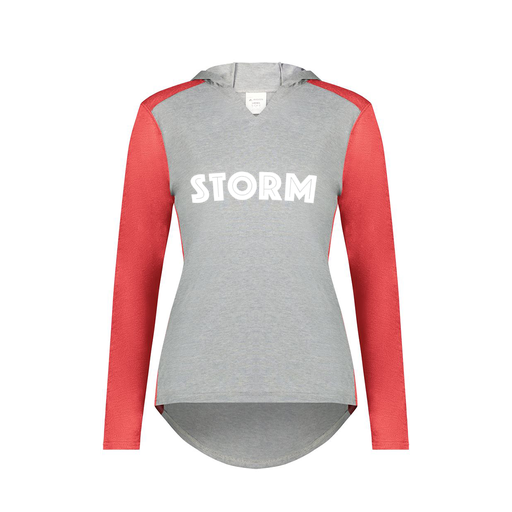 [6902.27V.XS-LOGO3] Ladies Vintage Hoodie (Female Adult XS, Red, Logo 3)