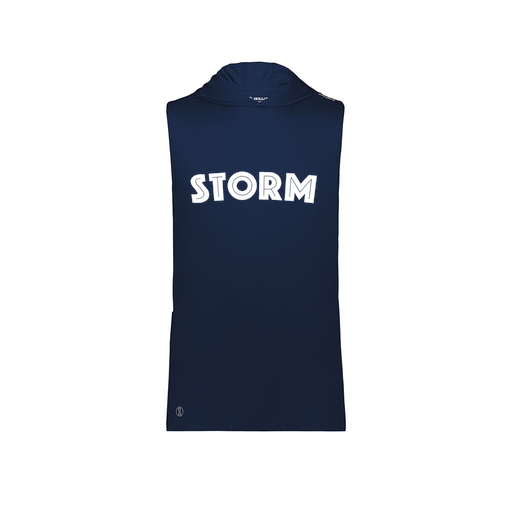 [222590.065.XS-LOGO3] Men's CoolDry Sleeveless Hoodie (Adult XS, Navy, Logo 3)
