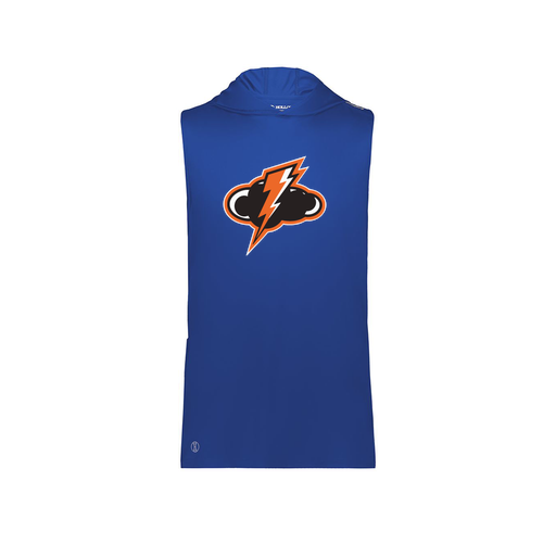 [222590.060.XS-LOGO1] Men's CoolDry Sleeveless Hoodie (Adult XS, Royal, Logo 1)