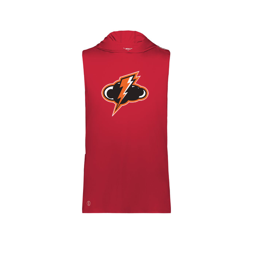 [222590.083.XS-LOGO1] Men's CoolDry Sleeveless Hoodie (Adult XS, Red, Logo 1)