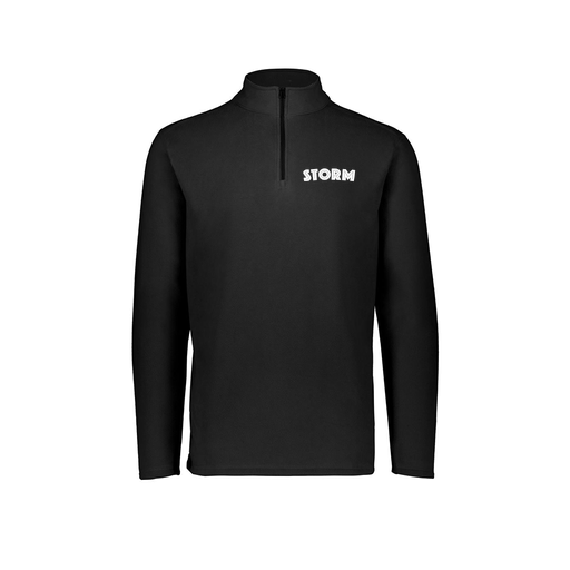 [6863.080.XS-LOGO3] Men's MicroFleece 1/4 Zip Pullover (Adult XS, Black, Logo 3)