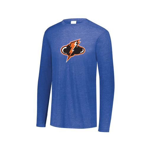 [FTLCUBRY-AXS-LOGO1] Decker Men's Tri-Blend T-Shirt - Long Sleeve (Adult XS, Royal, Logo 1)