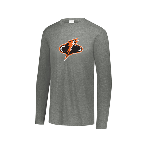 [FTLCUBGY-AXS-LOGO1] Decker Men's Tri-Blend T-Shirt - Long Sleeve (Adult XS, Gray, Logo 1)