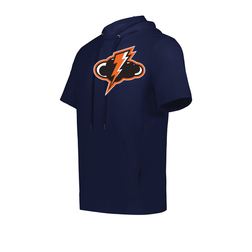 [222505.065.S-LOGO1] Men's Venturs Soft Knit Short Sleeve Hoodie (Adult S, Navy, Logo 1)